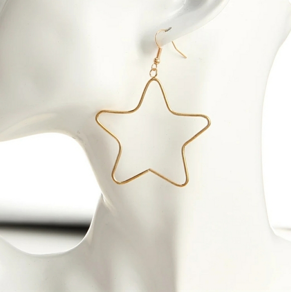 GOLD STAR EARRINGS - Picture 4 of 6
